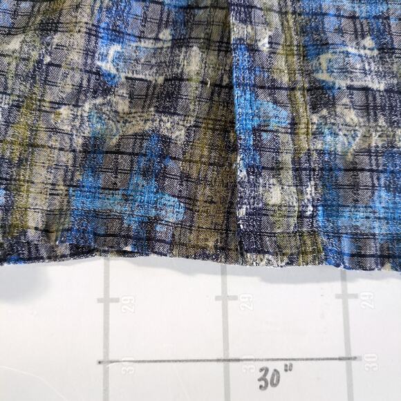 Vintage ExOfficio Fishing Shirt Mens XL Blue Tan Fish Plaid Lightweight Outdoors - Picture 7 of 7